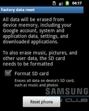Restablecer dispositivo Samsung Galaxy Tab, Fit, Grand
